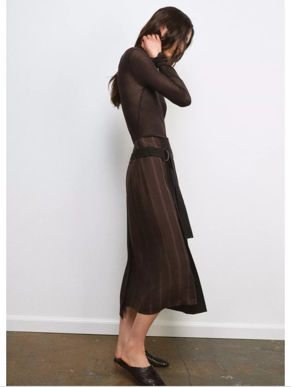 BNWT! Zara ZW Collection Combination Belt Midi Skirt